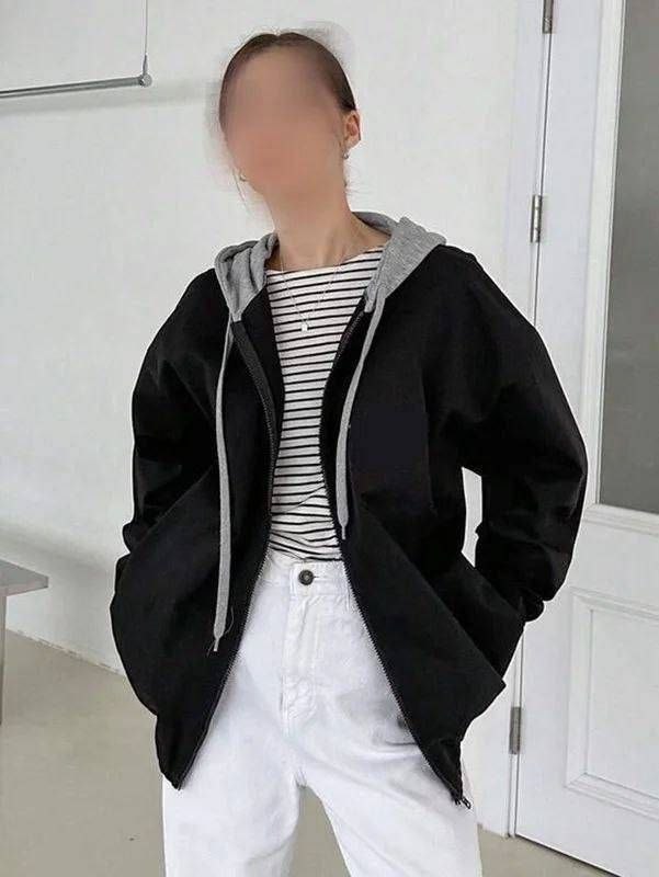 سویشرت کلاه طوسی