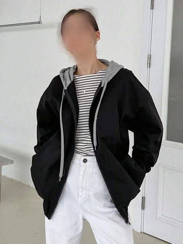 سویشرت کلاه طوسی