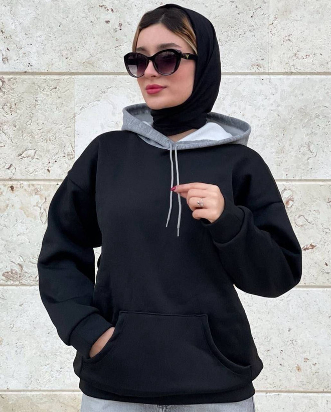 هودی کلاه طوسی زنانه